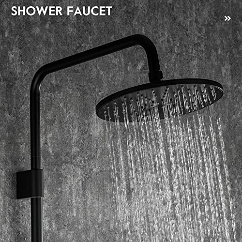 Mitigeur de douche mural noir à 3 fonctions avec douchette à main - 6