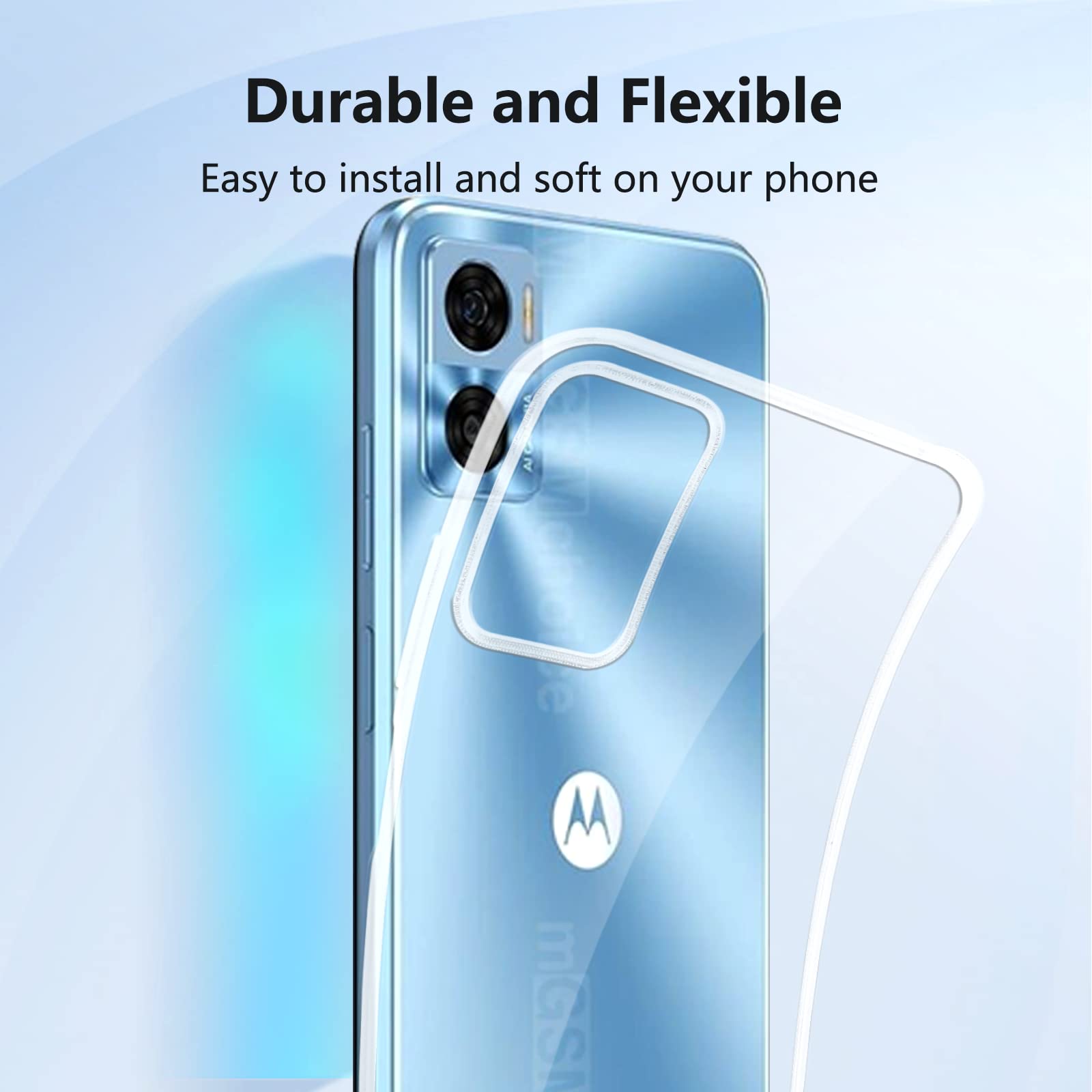 ROVLAK Case compatible with Motorola Moto E22/E22i Clear Ultra Slim Case Anti Yellowing Soft TPU Silicone Anti-Fingerprint Cover+Shockproof Case Full Body Protection - Image 3