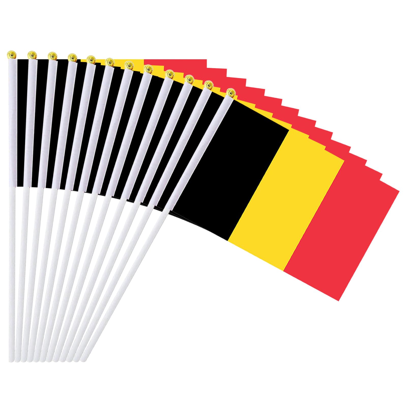 Belgium Flag Belgian Flag, Small Mini Handheld Belgium Flags on Stick, Ideal for Party Parades Sports Events Patriotic Festival Decorations — image 1