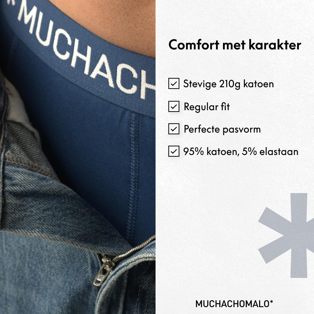 Muchachomalo Hombre Bóxer 3-Pack, Liso, Algodón, Cinturilla Elástica