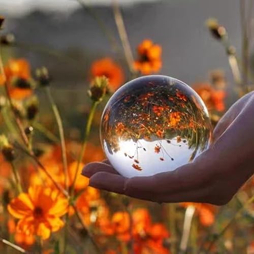 Miniatura 3 de Hoxekle 30-80MM Crystal Ball Lensball Clear Glass K9 Healing Sphere Photography Props Artificial Crystal Lens Decorative Balls