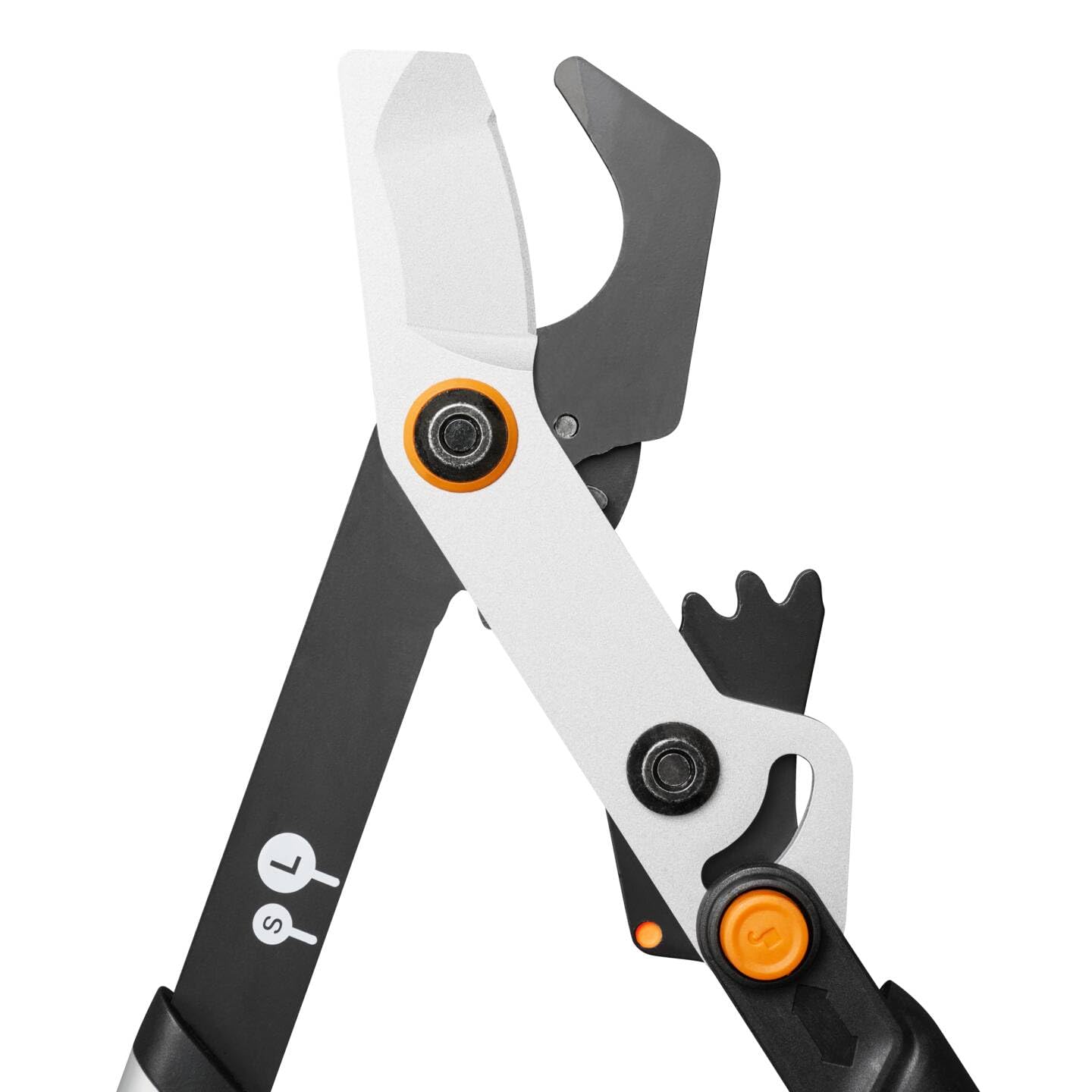 Fiskars X-Series DualAction Sécateur Bypass LX108, Mode 2-en-1 pour des Coupes Rapides ou Puissantes, Lames en Acier Antiadhésif/Bras en Aluminium Léger avec Poignée Souple, Noir/Orange, 1080133