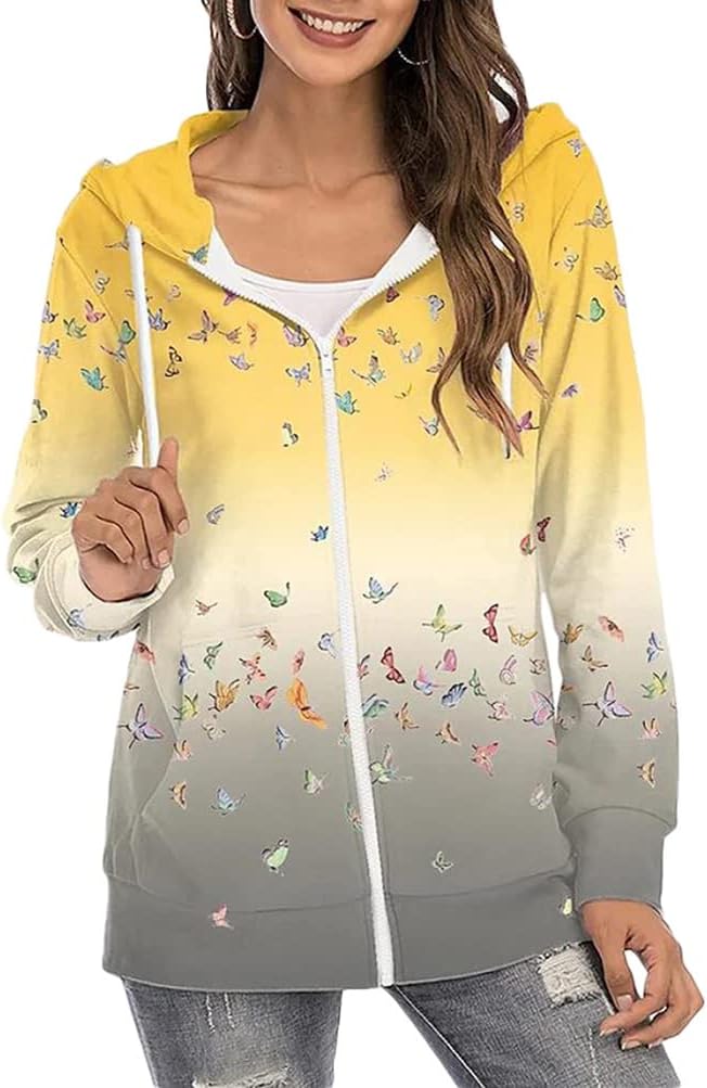 Placitiume Sweat à Capuche Pour Femme - Veste D'automne Surdimensionnée - Décontractée - Court - Pull à Capuche, Blanc, S