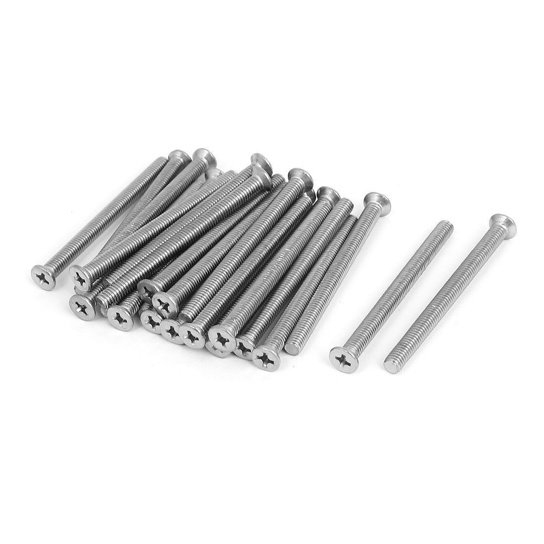 Uxcell Silver Sourcingmap M5x60mm Countersunk Flat Head Phillips Screw Bolts 25Pcs