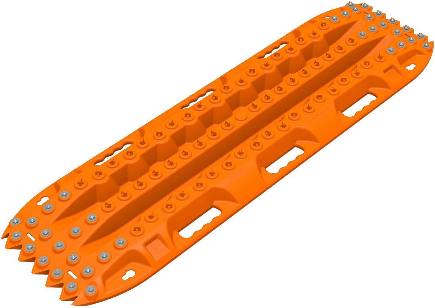 Self Recovery Track System for Snow, Sand, Mud and Silt - with Metal Studs - Orange - 1 Pair (Total of 2)