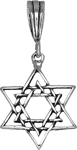 Collar con colgante de estrella de David de plata de ley con cadena de 18.0in