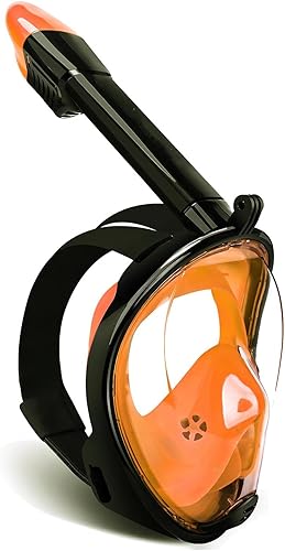 GJNGKSIM Máscara de esnórquel de cara completa, máscara de esnórquel con soporte de cámara desmontable, máscara de buceo panorámica antivaho 180