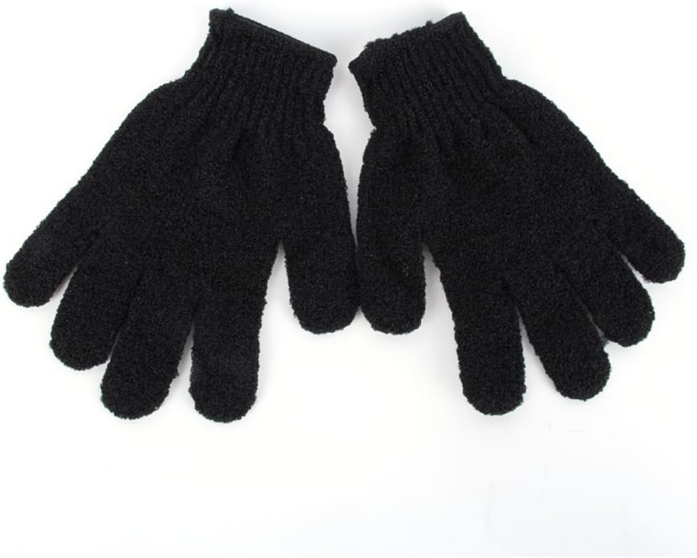 Boomerre Black Exfoliating Bath Gloves, Body Skin Massage