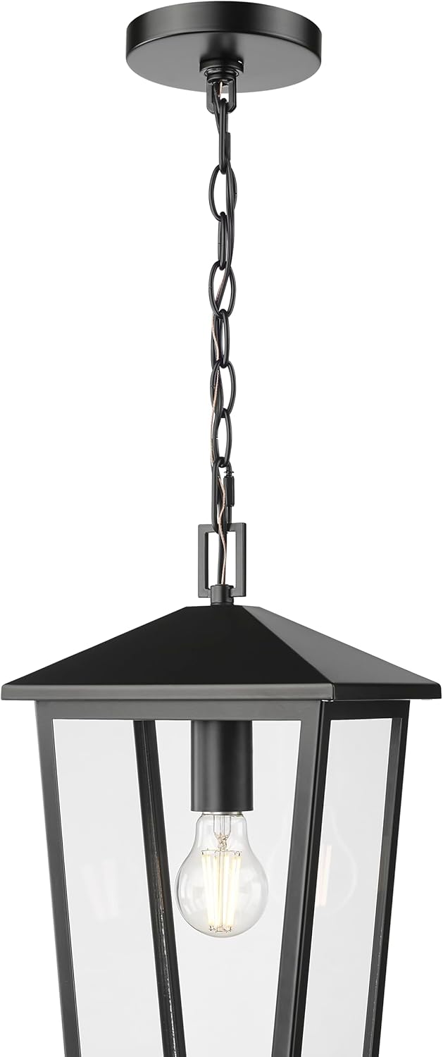 ML Lighting 198201-PBK Munger 9.25" Wide 1-Light Outdoor Hanging Pendant - Powder Coated Black