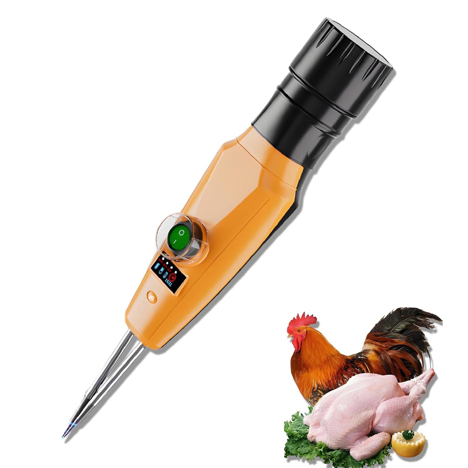 MRKU Handheld Chicken Plucker Machine,Electric Poultry Feather Removal,Stainless Steel Conehead,13000 RPM
