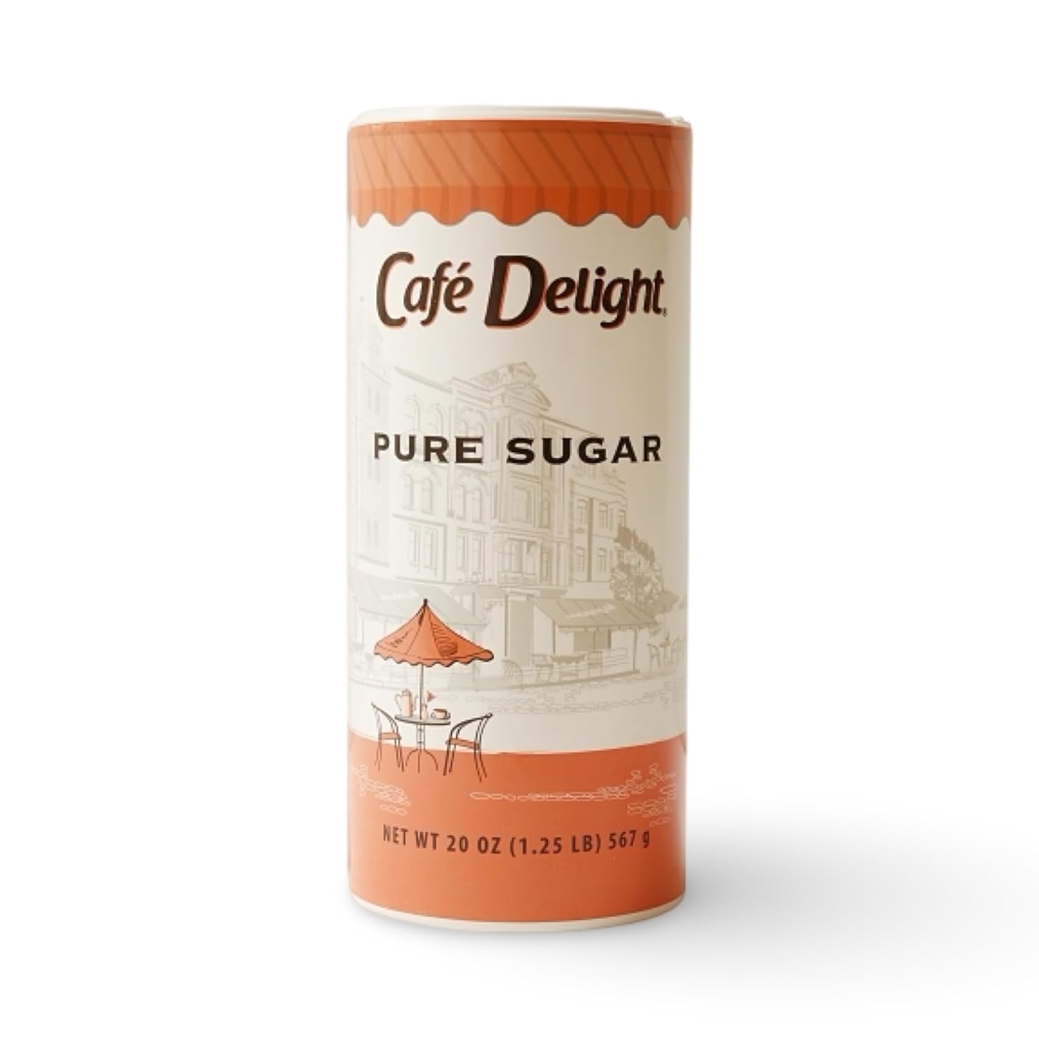 Cafe Delight Sugar Canisters, 20 Ounce, 24 Per Case