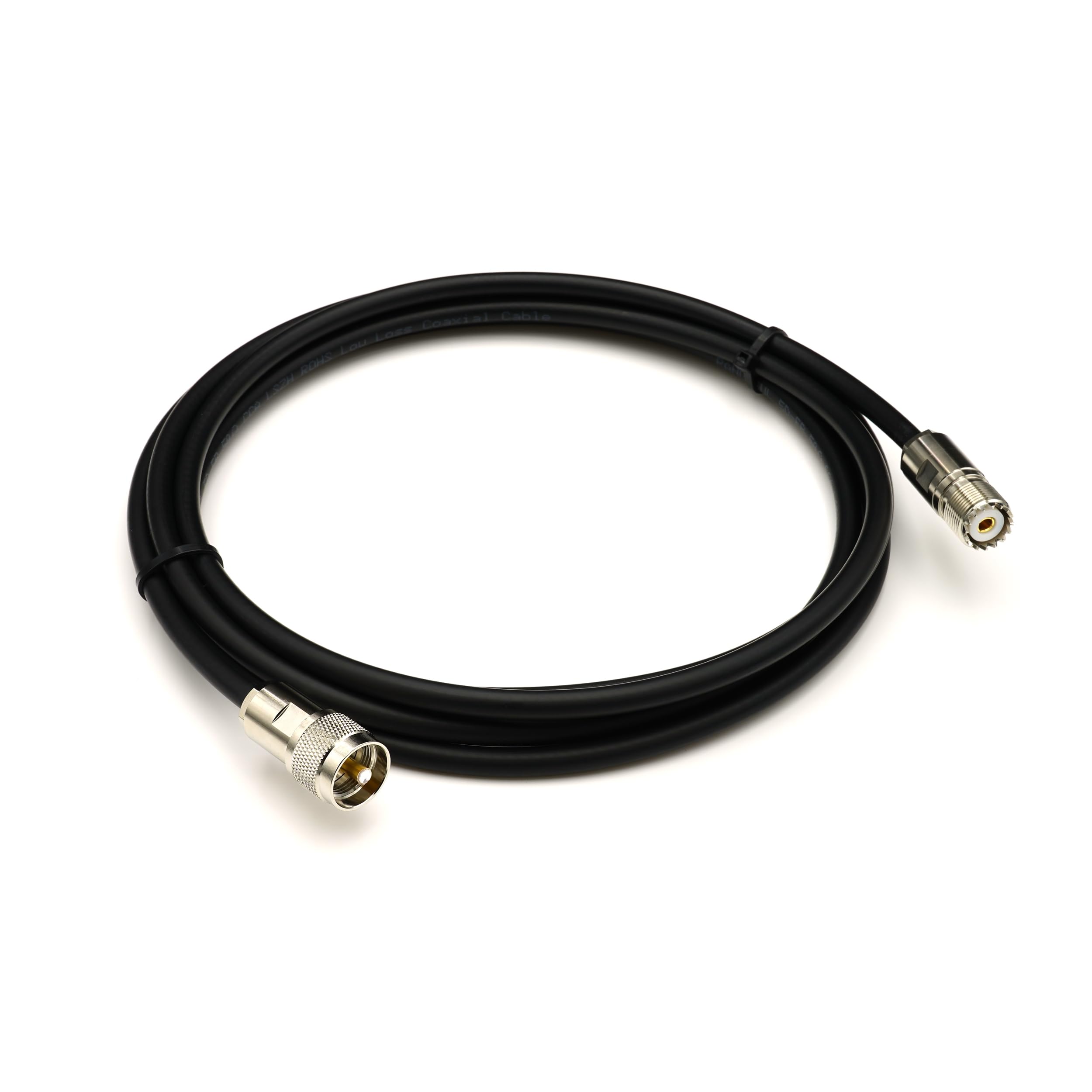 PL259 a SO239 15m UHF Cable Coaxial (50 Ohm) – Impermeable – conector PL-259 Macho Hembra cable antena – para HAM Emisora CB Radio VHF Marina WiFi Analizador Medidor SWR Walkie Talkie