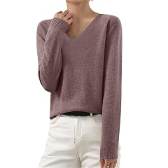V Neck Sweaters for Women Knitted Cotton Casual Pullover Tops Long Sleeve Cozy Loose Fit Solid Fashion Outfits