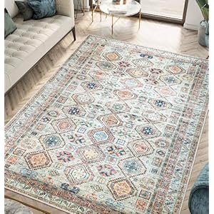 Keen Home Design 3×5 Rug – Machine Washable Entry Rug with Non-Slip Backing, Ideal for Enteryway, Kitchen, Bathroom, Laundry Room – Vintage, Easy Clean, Durable, Low Pile Rug – (3′ x 5′)