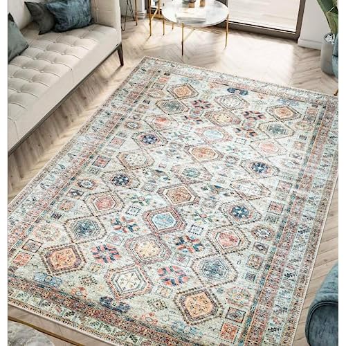Keen Home Design 3×5 Rug – Machine Washable Entry Rug with Non-Slip Backing, Ideal for Enteryway, Kitchen, Bathroom, Laundry Room – Vintage, Easy Clean, Durable, Low Pile Rug – (3′ x 5′)