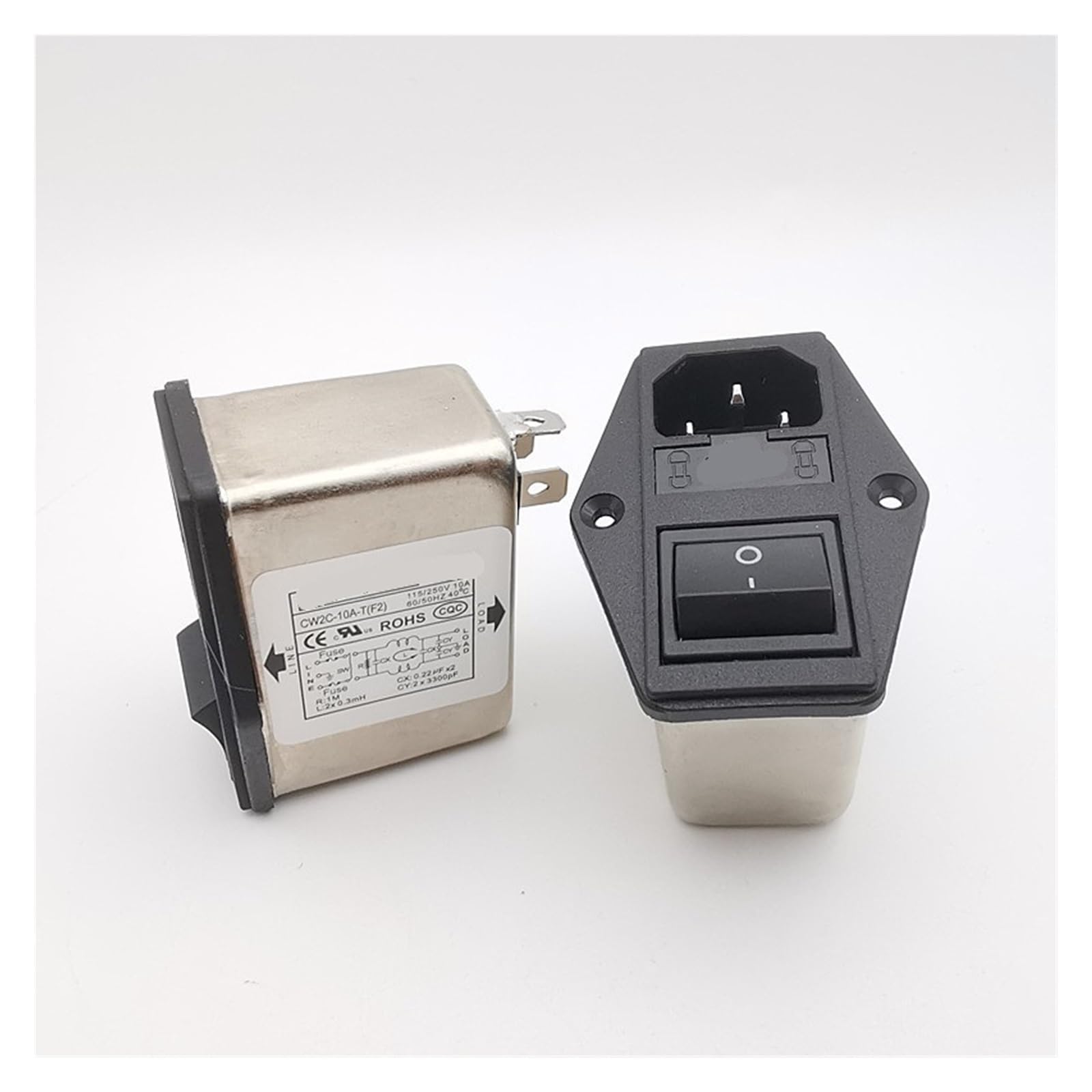 Filtro de potencia de red 220V con toma de corriente CW2C-10A-T (F2)