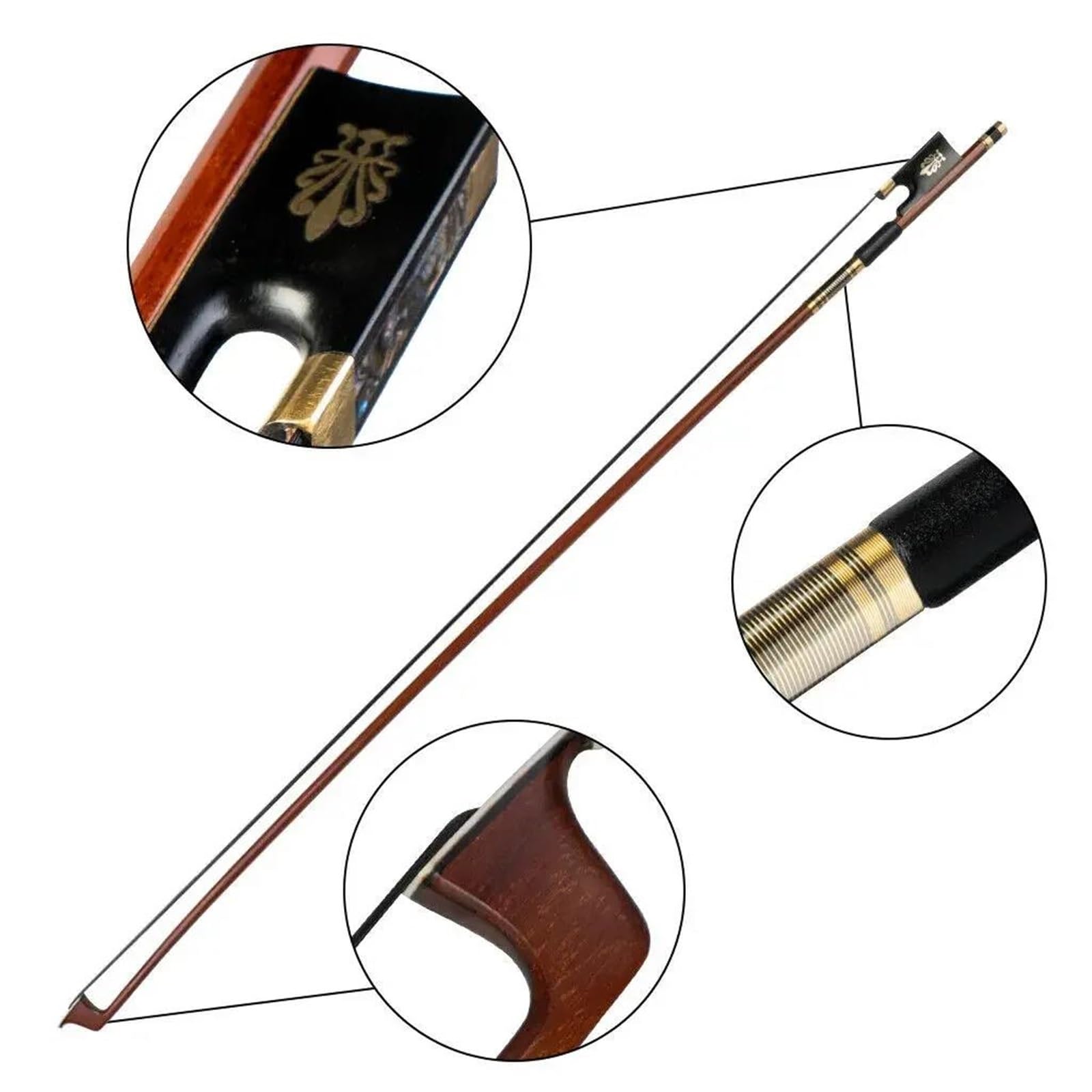 Arco Per Violino Archetto Per Violino 4/4 Nasetto Tondo In Ebano Parti Accessori Strumenti Musicali Per Principianti | Arco per violino