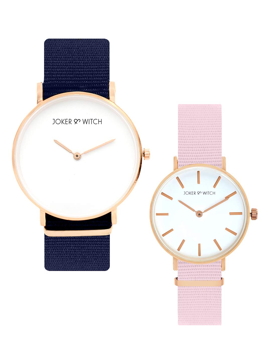 Joker & Witch Nylon Edward & Stacy Couple Analogue Watches, White Dial, Pink Band (B08T6QQP7T) Amazon Price History, Amazon Price Tracker
