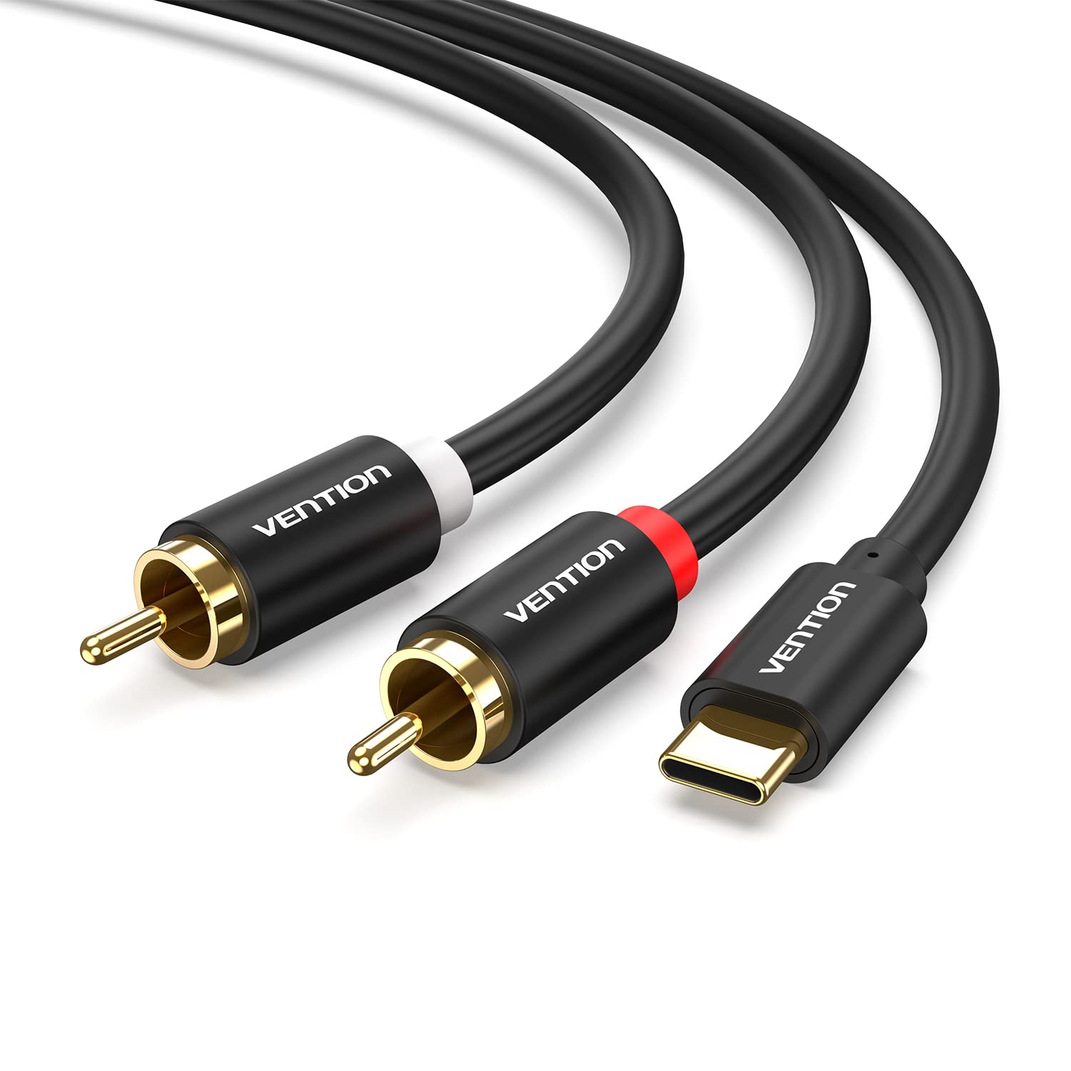 VENTION Cavo audio da USB C a 2X RCA Cavo adattatore stereo di tipo C a 2RCA,doppio cavo con spina RCA a Y per telefono,tablet,altoparlante,amplificatore,DVD,TV(3.28FT/1Metro) (6.56FT/2Meter)