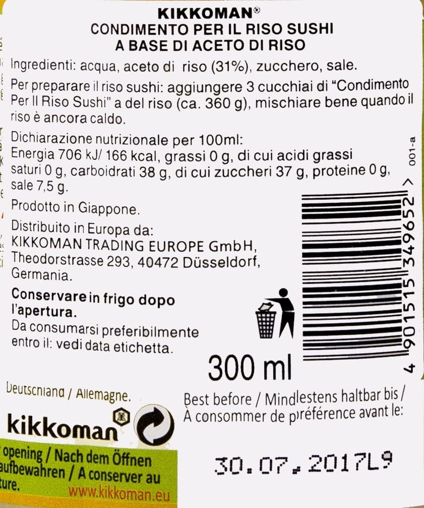 KIKKOMAN ocet ryżowy do sushi 300 ml (2 butelki)