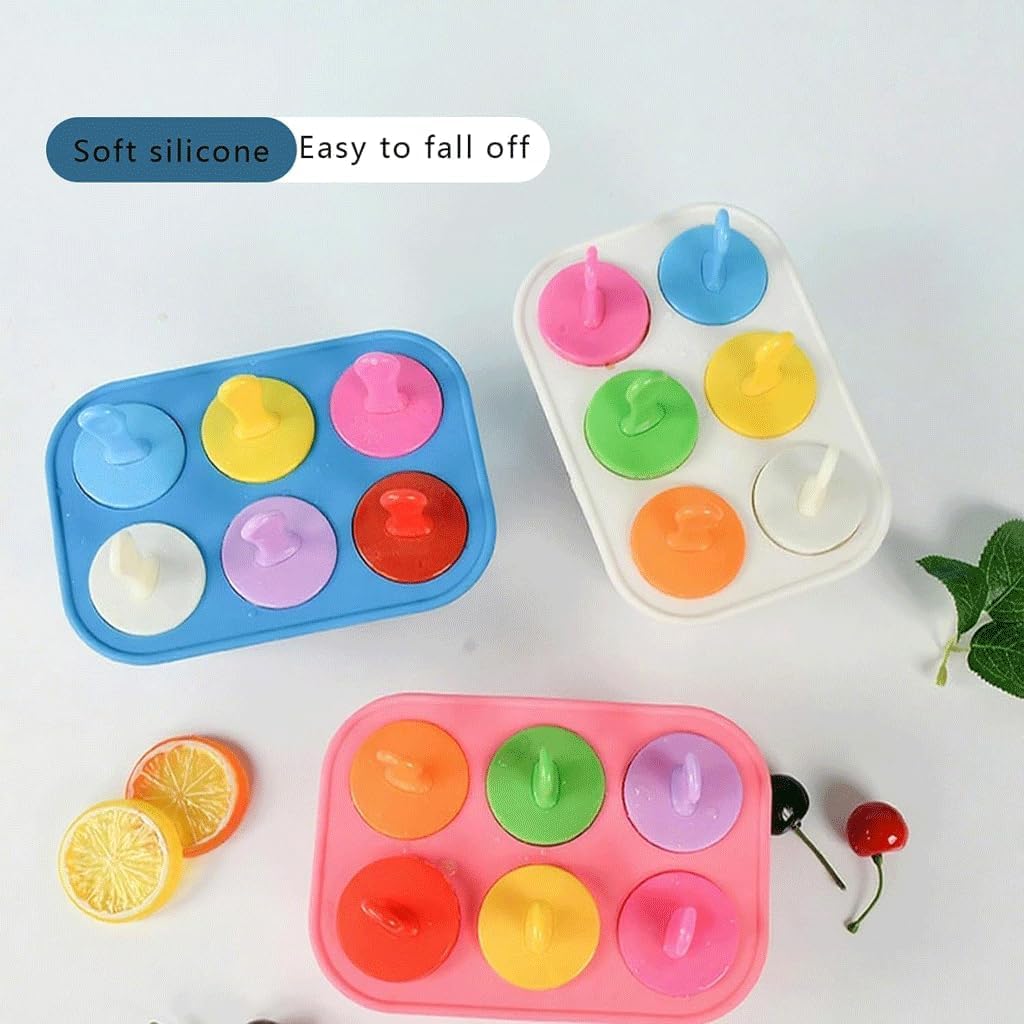Le moule de glace, Moule à glace Popsicle avec couvercle en Silicone sans BPA multicolore(C)
