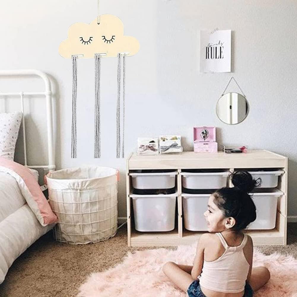 Porta Fermagli Per Capelli Con Nappe - Organizer Appeso, Cotone, 75x18cm, Per Forcine E Accessori - Foto 4