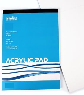 Seawhite - A4 Acrylic Painting Pad - 360 GSM - 15 Sheets Primed Matt Surface - Acid Free - Ideal for Students and Professional Artists