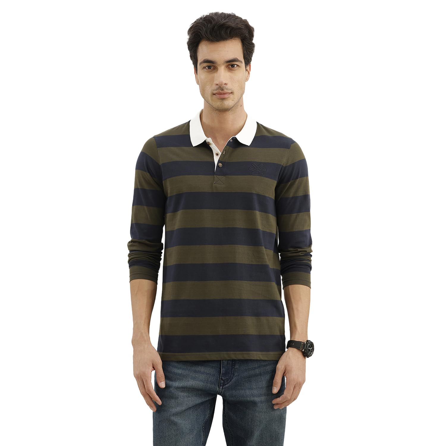 wrogn Men's 100% Cotton Polo T-Shirt | Yarn Dyed Stripe Print | Slim Fit-picture-22