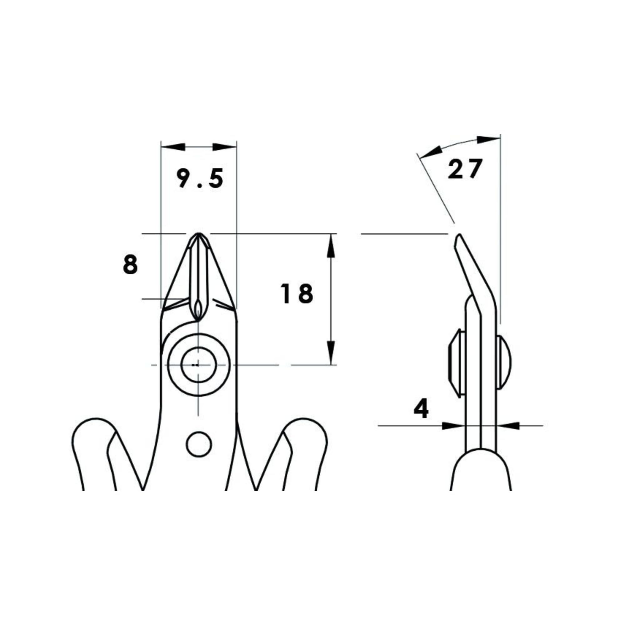 Piergiacomi - TR20SM Tronchesino dal Taglio Raso 132mm - Testa Micro Bordi Smussati - Taglienti da 8mm Inclinati a 27° per Rame o Altri Materiali Duttili max Ø 0.81mm - Arancione - Made in Italy
