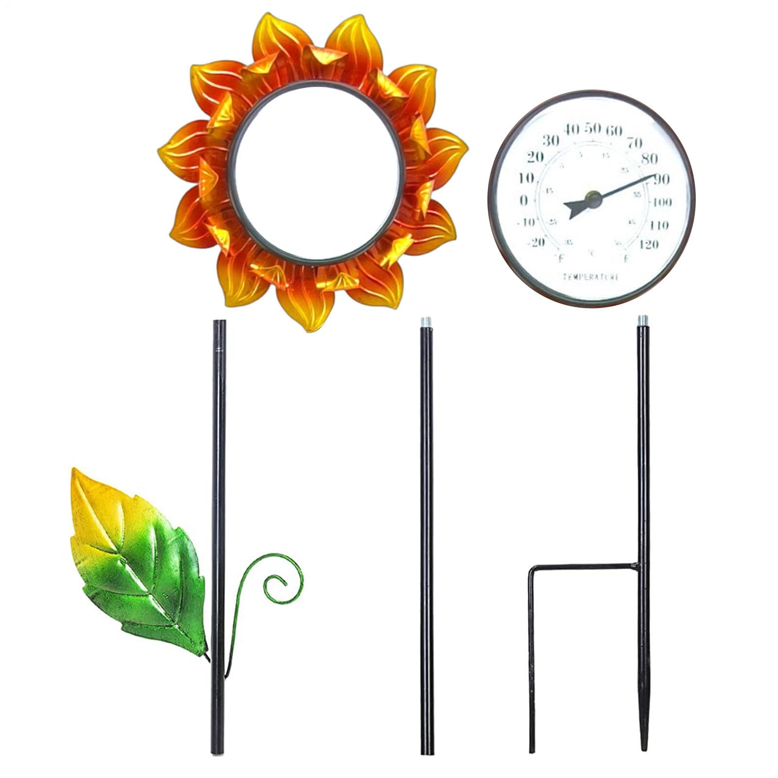 Termometro da esterno - Termometro decorativo con design su in | metallo, indicatore di temperatura da giardino in terrazza con picchetto ornamentale | Termometri esterni per la decorazione