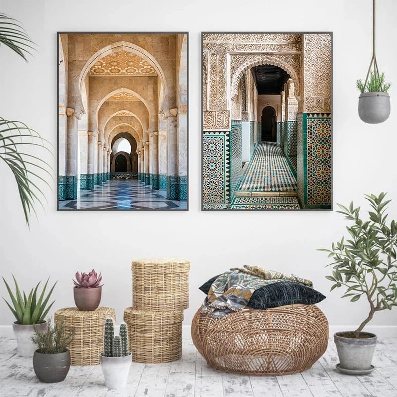 Affiche mosquée boho art mural islamique et décoration arche marocaine