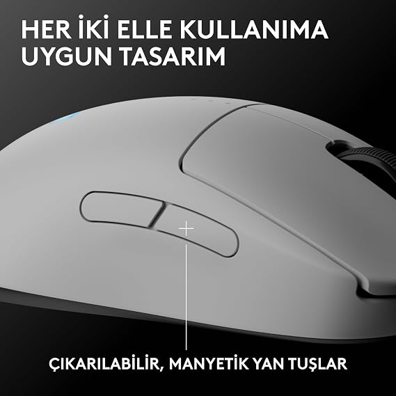Logitech G PRO 2 LIGHTSPEED Kablosuz Oyun Mouse'u, HERO 2 32K DPI Sensör, 500+ IPS, USB-C Şarj, 4 Özelleştirilebilir Tuş, Sağ ve Sol Elle Kullanıma Uygun, PC/Mac için, Beyaz