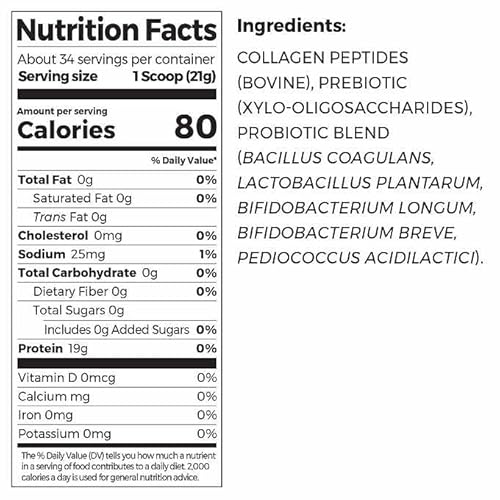 Orgain Collagen Peptides +Probiotics, Unflavored 25.6 Oz 726G (1.6 Lb) #TOP3