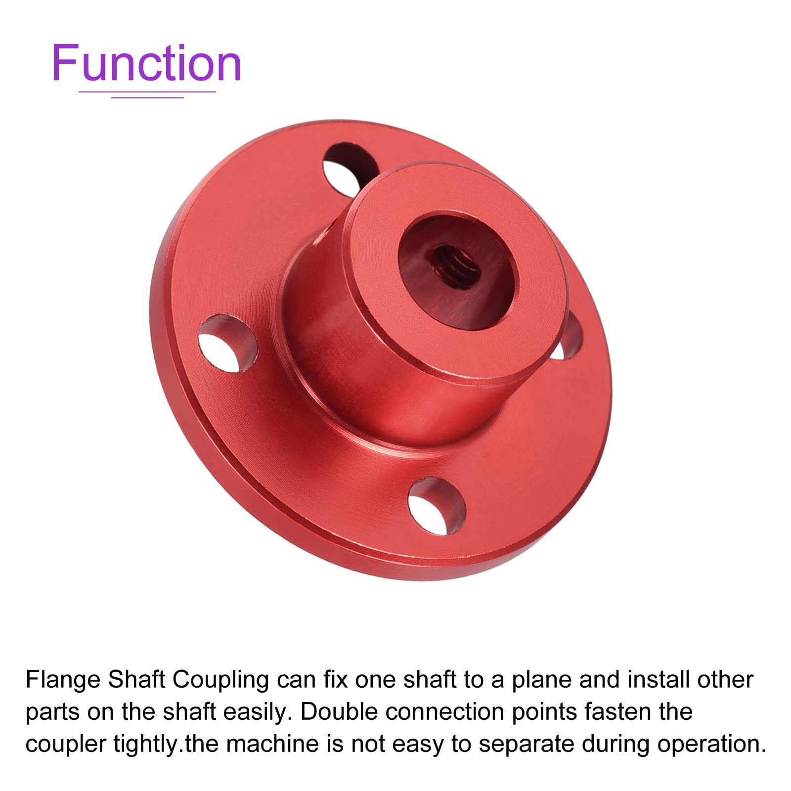 DMiotech 8mm Inner Dia H13xD10 Flange Coupling Connector Rigid Guide Shaft Support Coupler Shaft Coupling with Screws for DIY RC Model Motors Red - Image 4