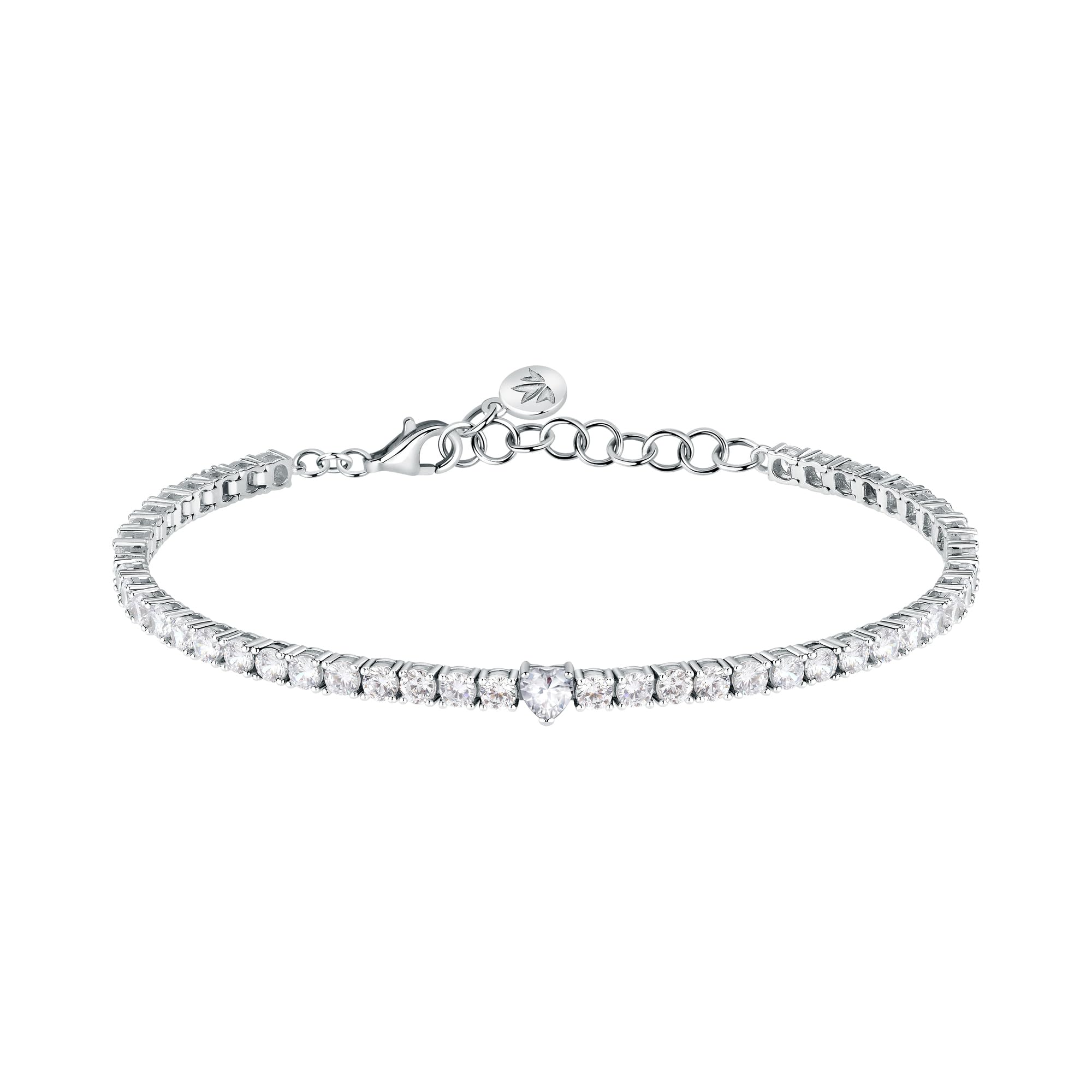Morellato Bracciale Tennis Donna Tesori, Argento 925 Con Zirconi Rossi A Cuore, SAIW167