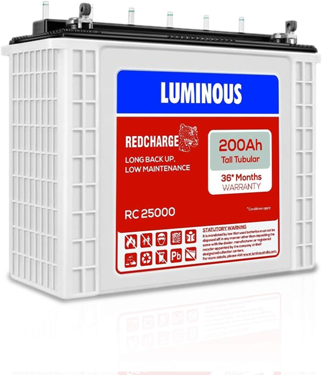 Luminous Tubular Battery 200 Ah RC25000 Designed with Tubular Plates for Long Lasting Performance