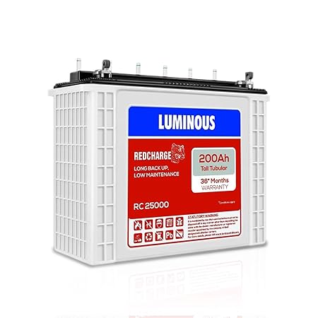 Luminous Tubular Battery 200 Ah RC25000 Designed with Tubular Plates for Long Lasting Performance