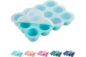12-Pack Reusable 1 oz Silicone Baby Food Freezer Tray Storage Box with Lid