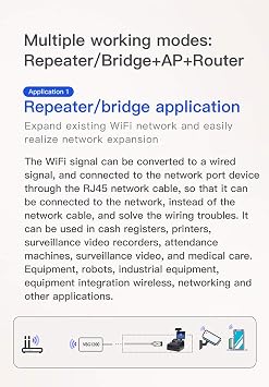 VONETS VBG1200 Industrial Mini Dual Band 2.4GHz/5GHz WiFi Bridge/Router/WiFi to Ethernet Adapter/AC1200 WiFi Signal Range Extender 1 RJ45 Male (10/100Mbps) USB/DC Powered for DVR IP Camera AGV