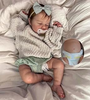 Zero pam Reborn Baby Lebensecht-50CM Reborn Baby Mädchen, Babypuppen Wie Echt, Echte Babypuppe, Reborns Puppen Lebensecht Mit Haaren
