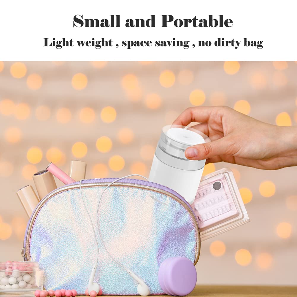HOTUT Dosatore Contenitore Crema Bottiglie, 50ML Ricaricabile Airless Pump Contenitori Cosmetic Cream Jar, Crema Vuoti Barattoli per Viaggio