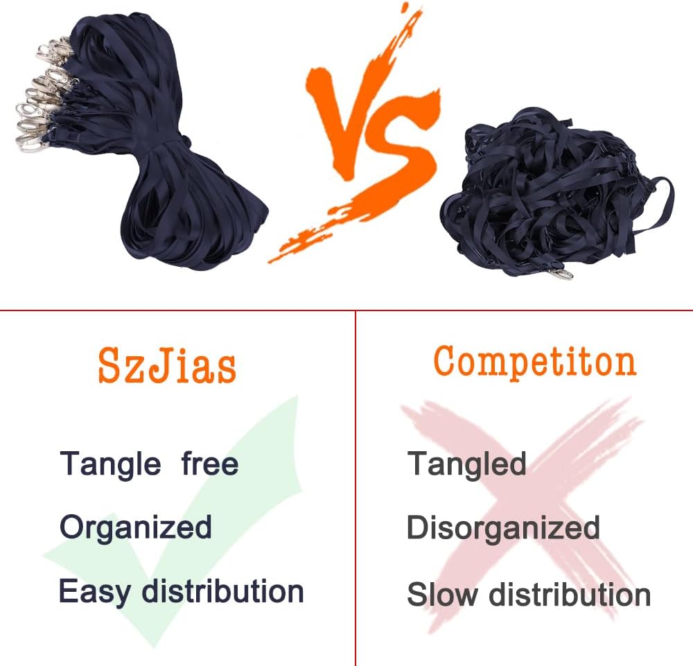 50 Pcs Lanyards Navy Blue Lanyard for Id Badges Nylon Lanyard Bulk Clip Swivel Hook for Office Id Badges Key Chains - Image 5