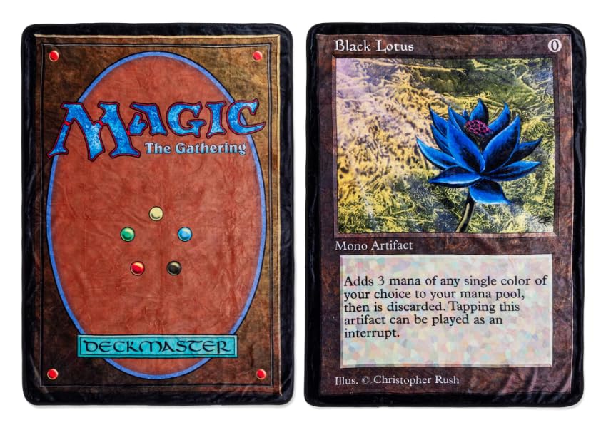 Amazon.com: Surreal Entertainment Magic: The Gathering Black Lotus Card  Double-Sided Fleece Throw Blanket for Sofa, Bed