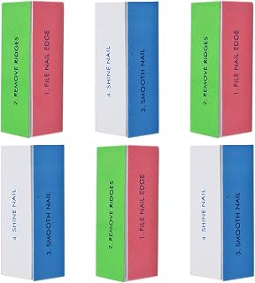 4 Ways Nail Buffer Block Nail Files and Buffers, Nail Shine Buffers Blocks Files Sanding Polisher Smooth & Buff & Shine Manicure Buffer Tools Kit for Nail Art Care 6PCS
