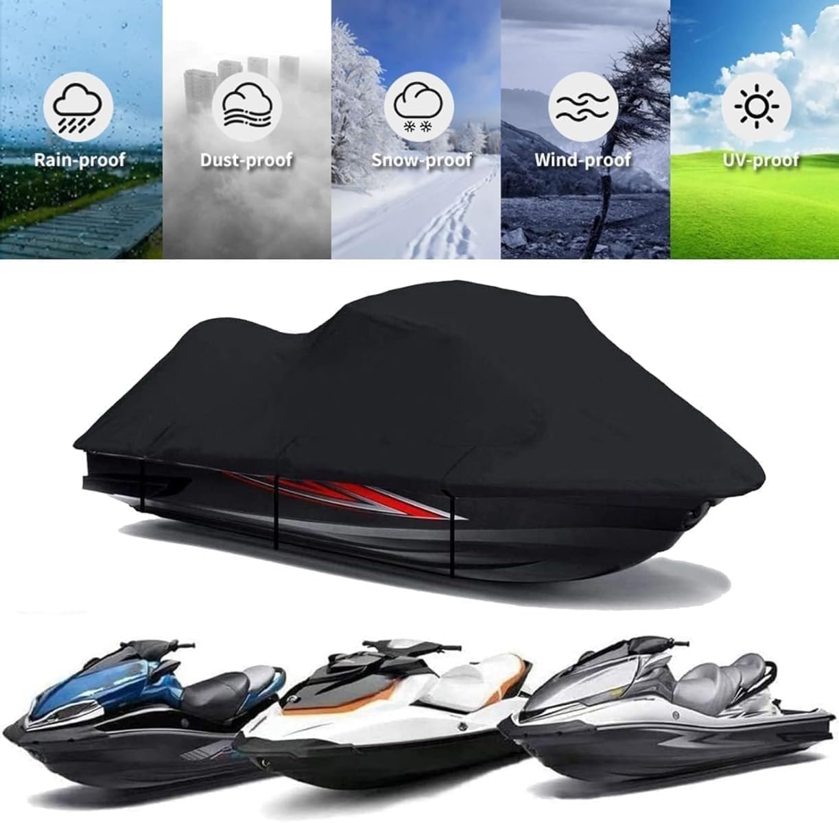 SENKAR 超高耐久ジェットスキーカバー ヤマハウェーブランナージェットスキーPWC対応 パーソナルウォータークラフトカバー クラ