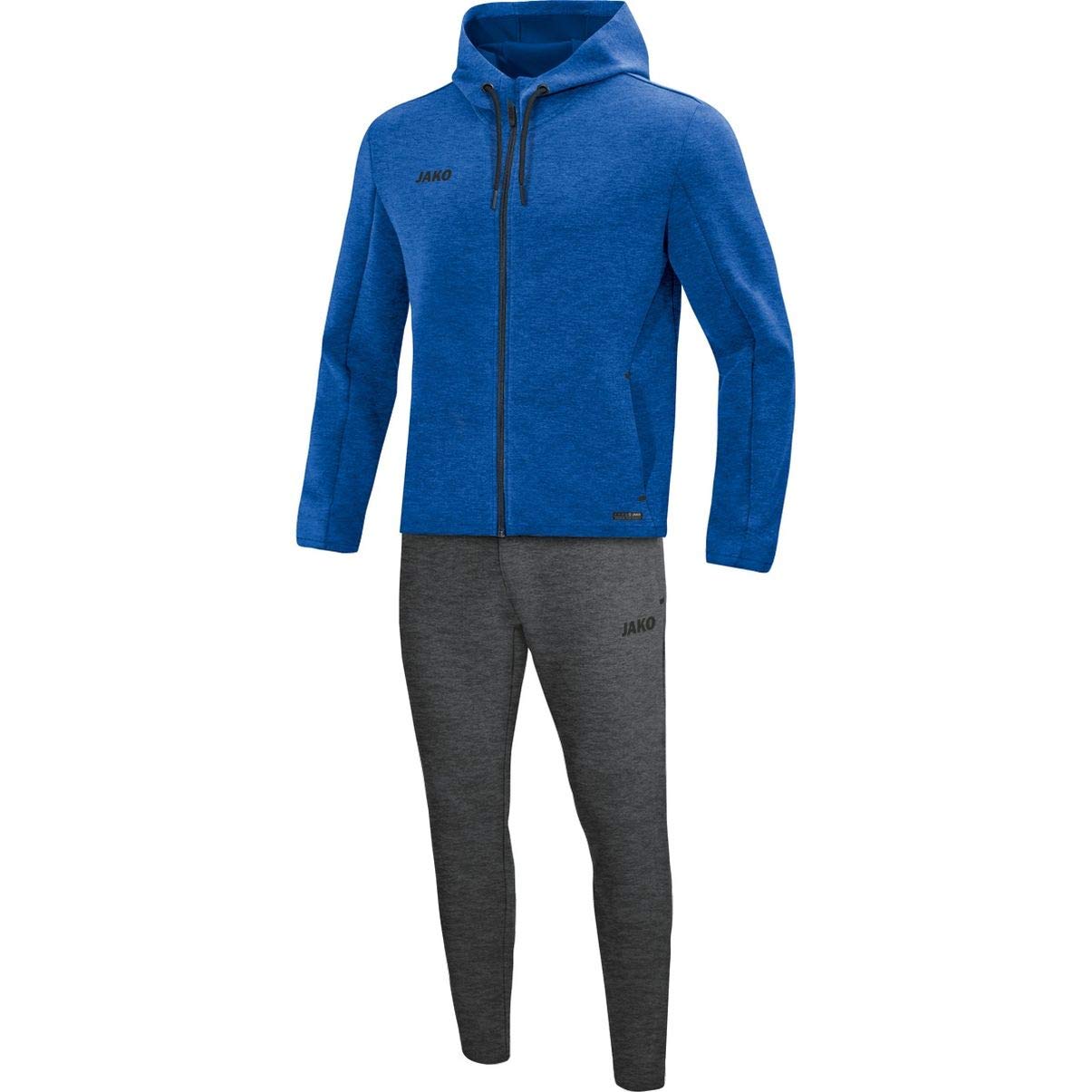 JAKO Men's Premium Basics Hooded Jogging Suit, Royal Mottled, 4XL