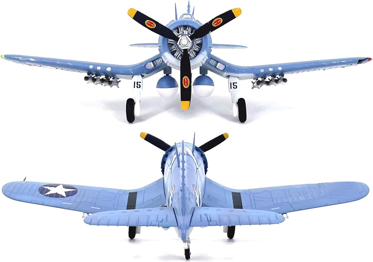 CHICHIYANG Alloy WWII USMC F4U Corsair Fighter VMF-213 Hell Hawks James Cupp Daphne C Model 1:72 Scale, Alloy Aircraft Toy for Collection Displaying