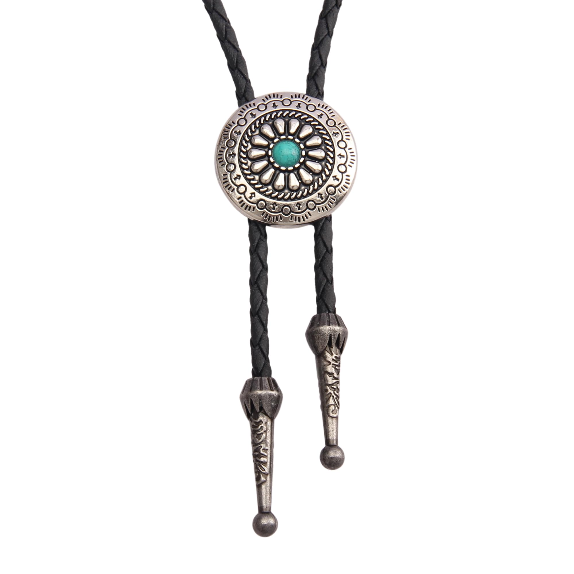 GelConnie Bolo Tie for Men Women Western Cowboy Turquoise Leather Necktie