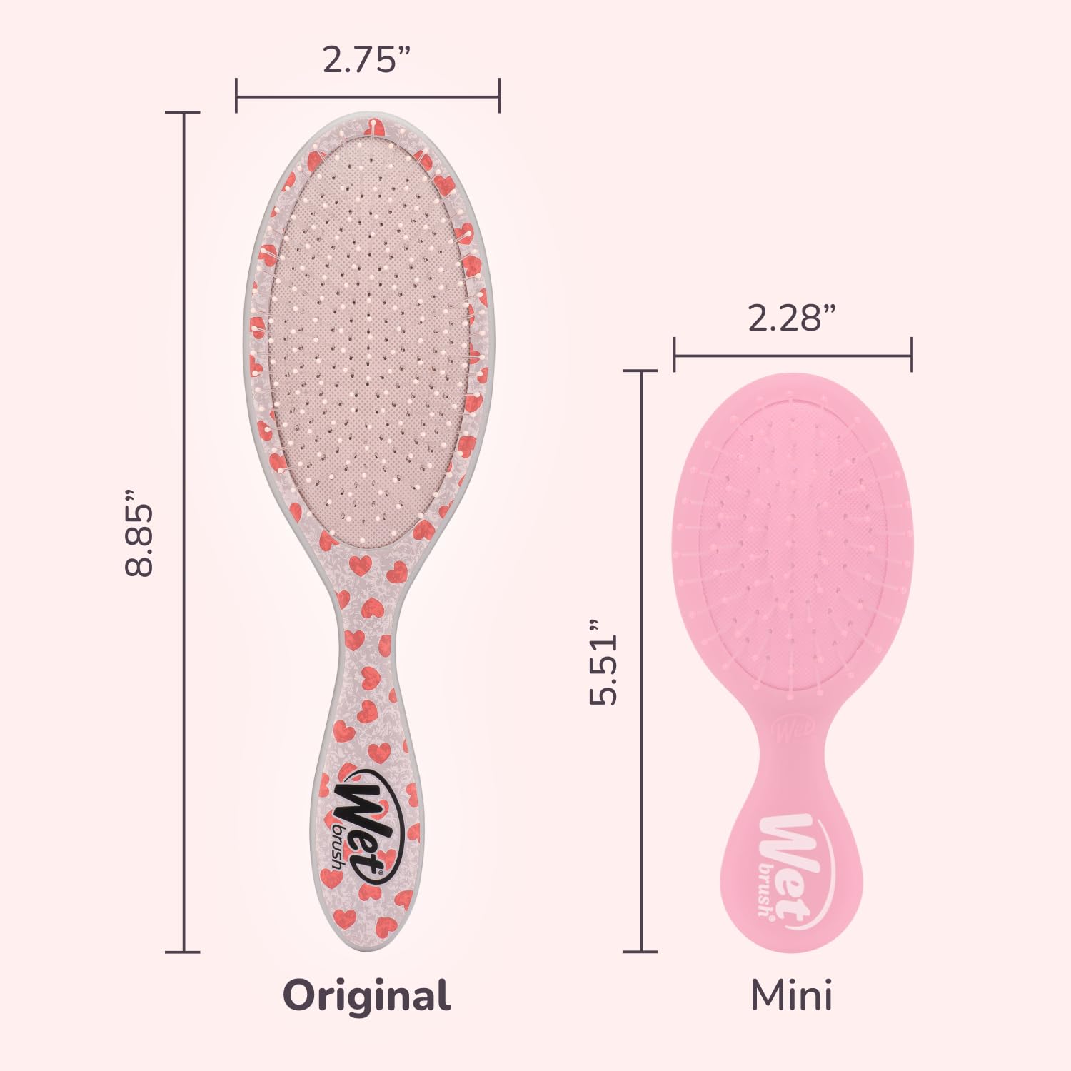 Wet Brush Orijinal Detangler Saç Fırçası, Mickey & Minnie (Disney Love) - Ultra Yumuşak IntelliFlex Kıllar - Dolaşık Açıcı Fırça Dolaşık Açıcı (Islak Kuru ve Hasarlı Saçlar) - Kadınlar ve Erkekler