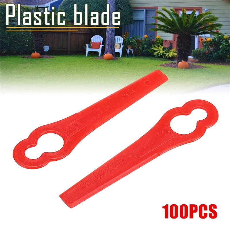 Rankomu 100 lame di ricambio in plastica per tosaerba, utensili da potatura da giardino, lame per tosaerba, lame di ricambio per tagliaerba